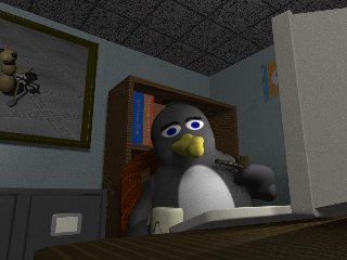 You caught Penguin Pete on his coffee break!