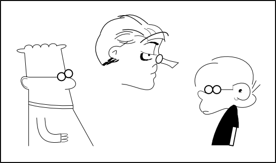 Also, why do all great newspaper cartoon characters wear glasses?